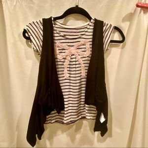 ❤️2/10$ Pumpkin Patch t shirt vest two piece bow